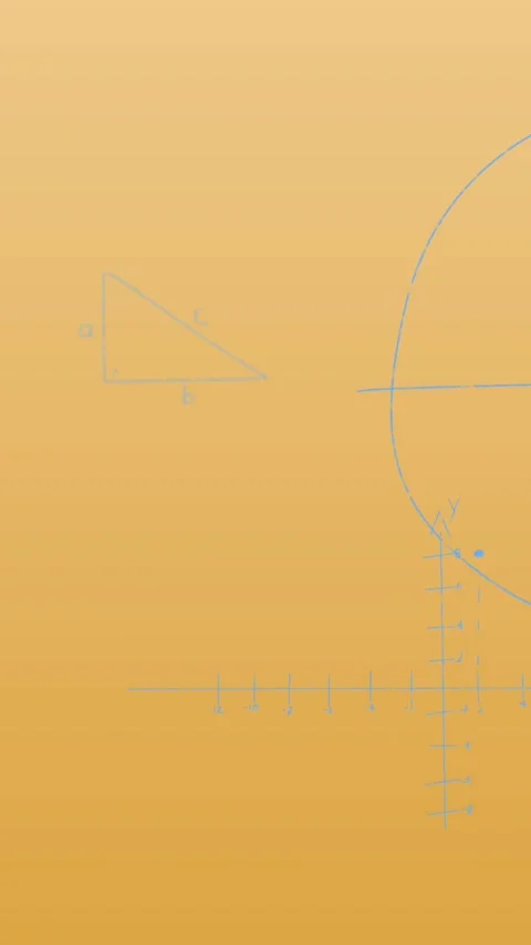 Animation of mathematical equations on orange background Stock Footage 343919463
