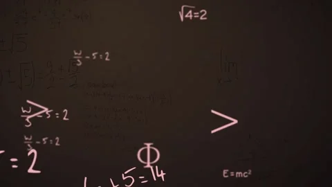 Animation of mathematical equations over... | Stock Video | Pond5