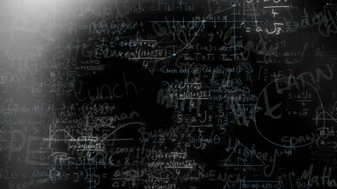 Animation of mathematical equations over black background Stock Footage 329699210