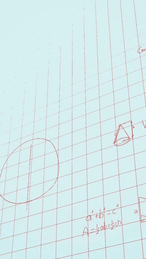 Animation of mathematical equations over blue background Stock Footage 343682475