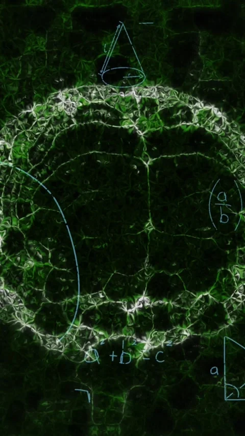 Animation of mathematical equations over digital model of human brain on black Video stock 342805852