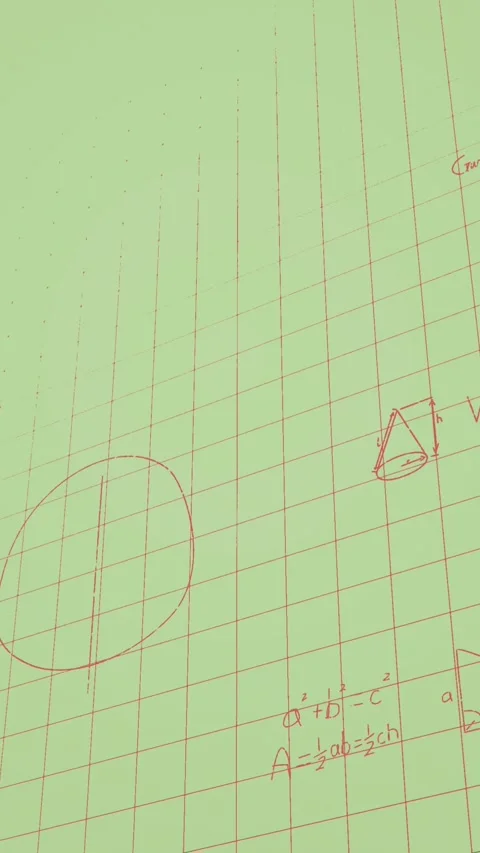 Animation of mathematical equations over green background Stock Footage 343721246
