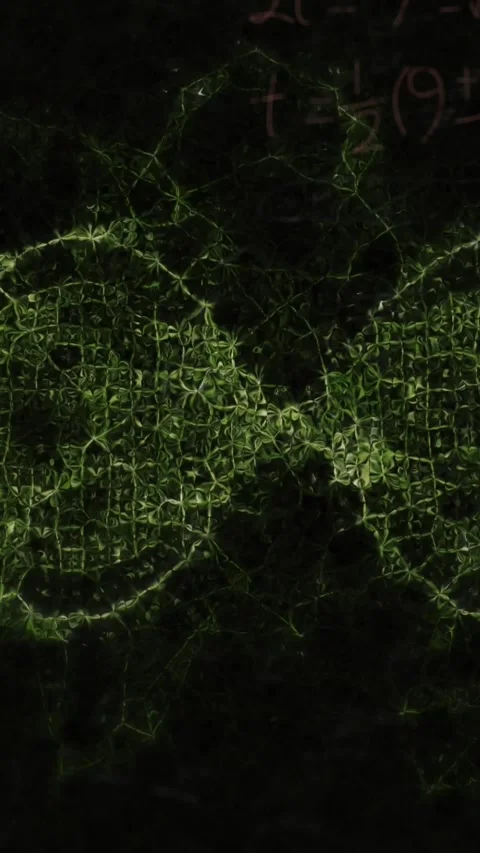 Animation of mathematical equations over green digital wave against black Video stock 344525763