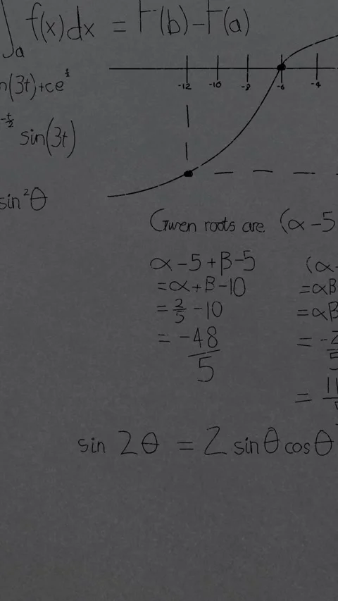 Animation of mathematical equations over grey background Stock Footage 343721245