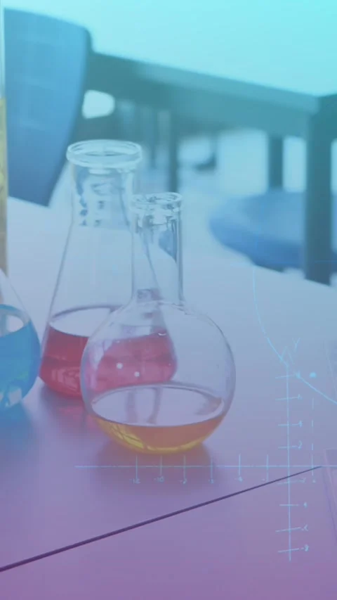 Animation of mathematical equations over lab Видео 344745418