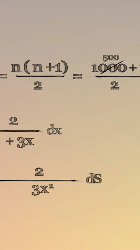 Animation of mathematical equations over orange and yellow background Stock Footage 343887454