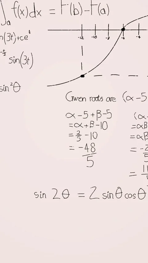 Animation of mathematical equations over white background Stock Footage 343739333