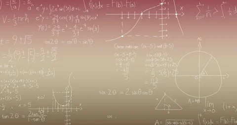 Animation of mathematical equations on pink background Stock Footage 329108049