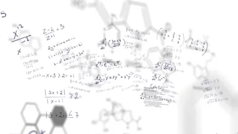 Animation of mathematical formulae and data processing on white background Stock-Footage 234480915
