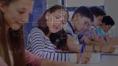 Animation of mathematical formulas over ... | Stock Video | Pond5