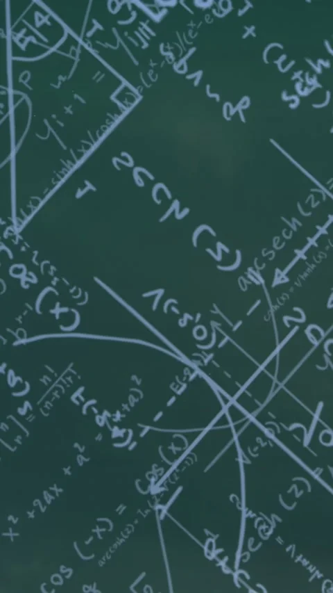 Animation of mathematics formulas on green background Video stock 344636039