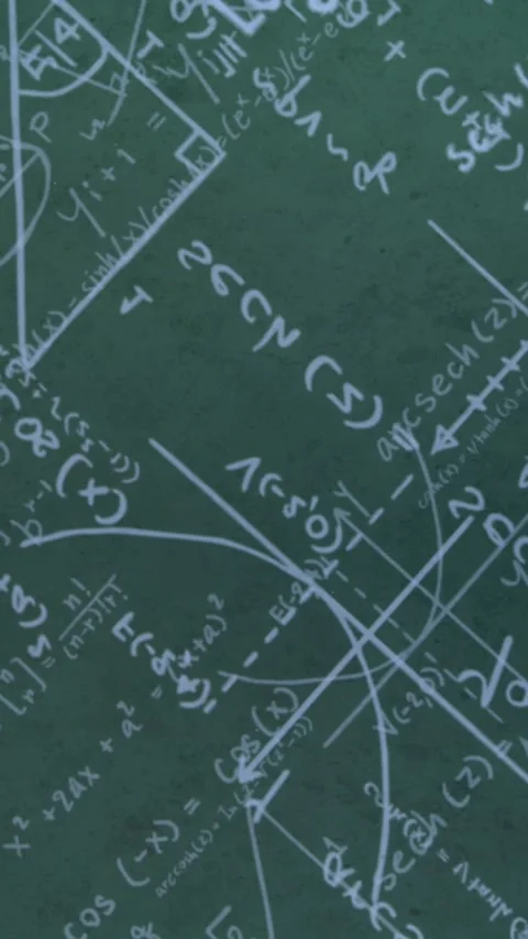 Animation of mathematics formulas on green background Video stock 344706275