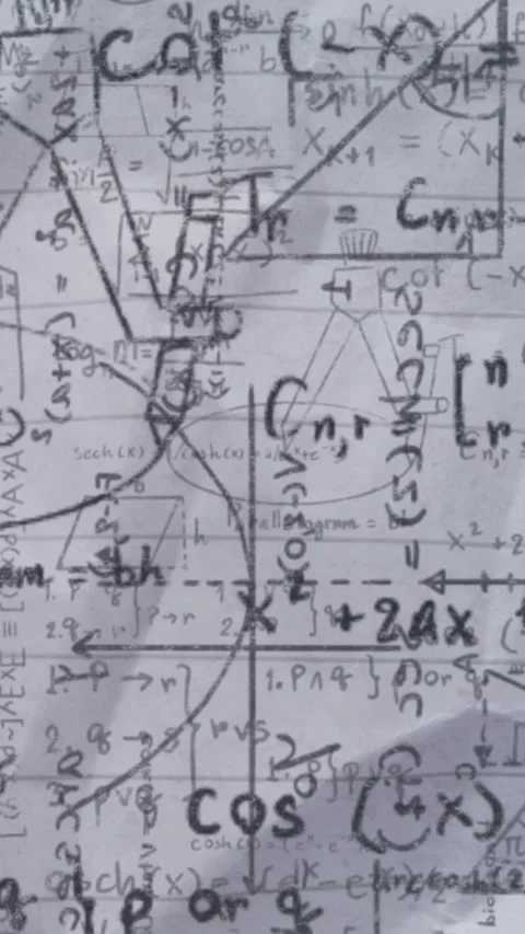 Animation of mathematics formulas on grey background Video stock 344693290