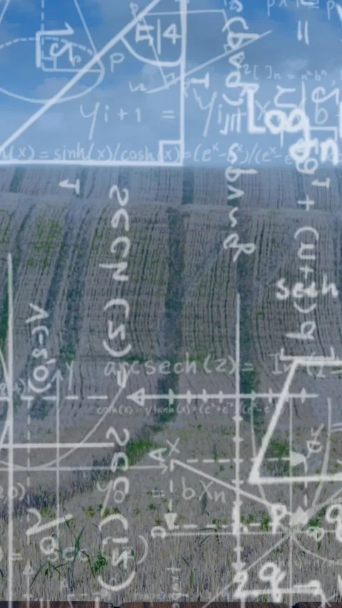 Animation of mathematics formulas on grey background Stock Footage 344706278