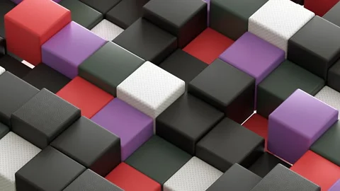 Animation of matte colored geometric shapes, abstract background Stock Footage 143580838