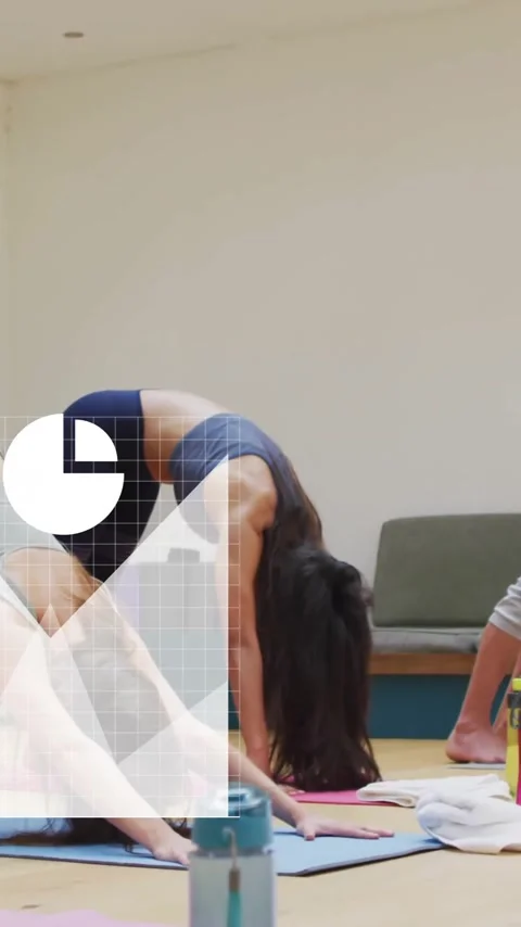 Animation of media icons and processing data over diverse male instructor and Stock Footage 320590048