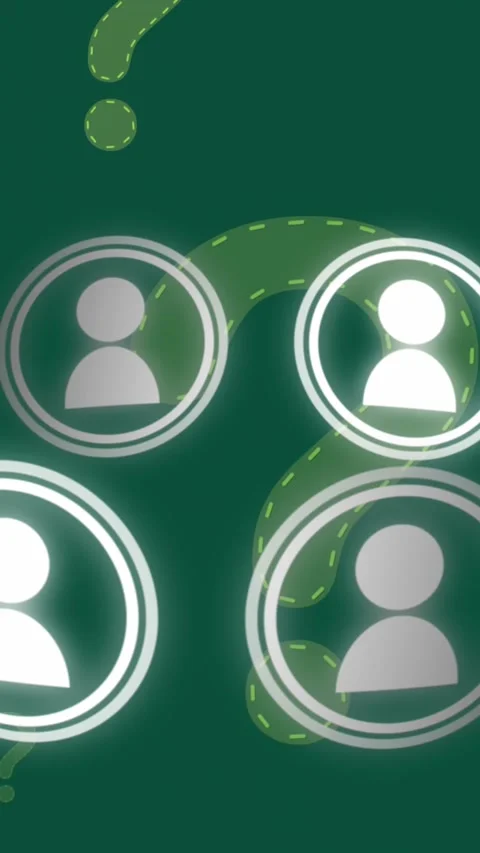 Animation of media icons over question marks Stock Footage 341952933