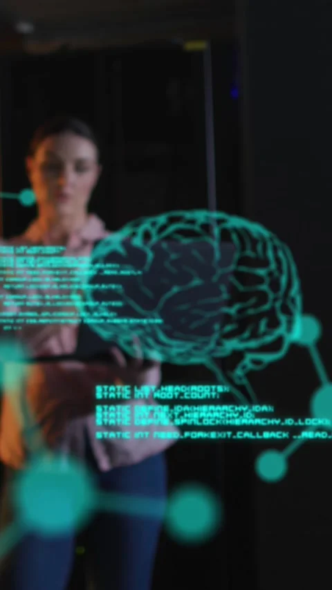 Animation of medical data processing over diverse male female engineers Stock Footage 344783720