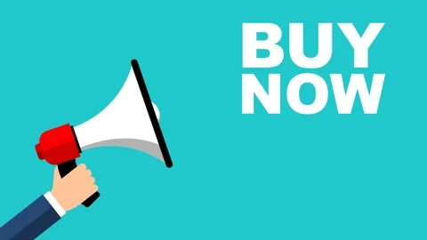 Animation megaphone buy now Stock Footage 102277751