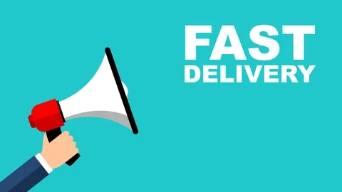 Animation megaphone fast delivery Stock Footage 102277052