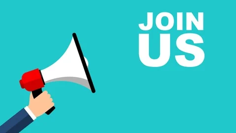 Animation megaphone join us Stock Footage 102276979