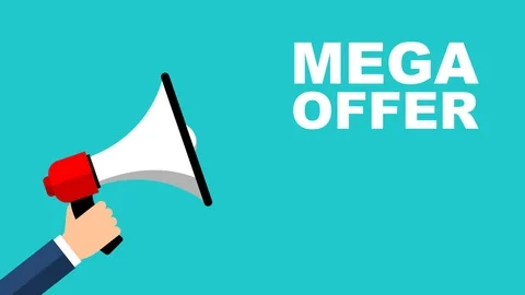 Animation megaphone mega offer Stock Footage 102276139