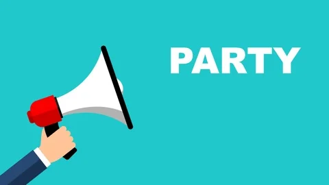 Animation megaphone party Stock Footage 102276215