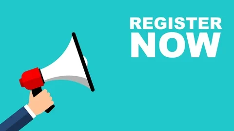 Animation megaphone register now Stock Footage 102277813