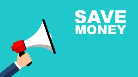 Animation megaphone save money Stock Footage 102276834