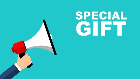 Animation megaphone special gift Stock Footage 102276902