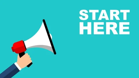 Animation megaphone start here Stock Footage 102277885