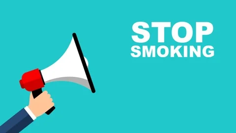 Animation megaphone stop smoking Stock Footage 102276228