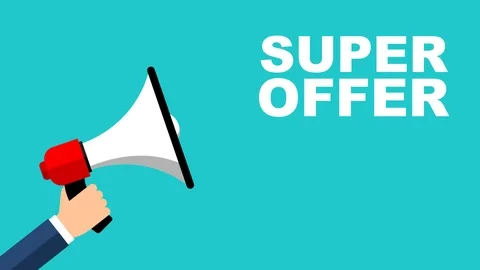 Animation megaphone super offer Stock Footage 102277181