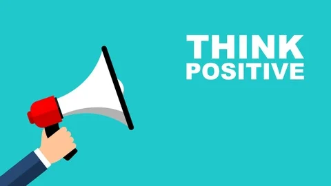 Animation megaphone think positive Stock Footage 102276261