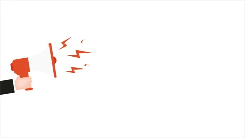 Animation megaphone on white background. 4k motion video for your message 스톡 동영상 139208819
