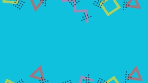 Animation of memphis style pattern background with colorful dots square Stock Footage 313416871