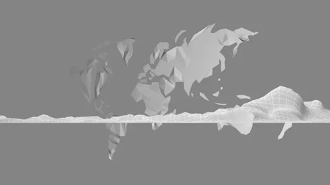 Animation of merging world map and mountain relief Stock Footage 303914407