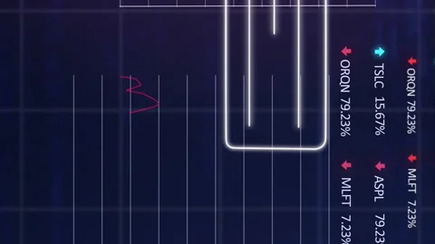 Animation of message box, profile icon, graphs, trading board, computer language Stock Footage 314614991