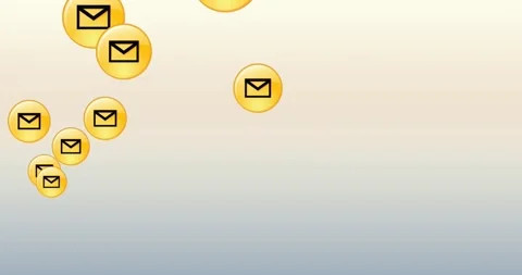 Animation of message icons floating against grey gradient background Stock Footage 330725179