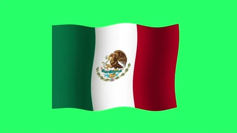 Animation Mexico lag on green background. Stock Footage 199170426