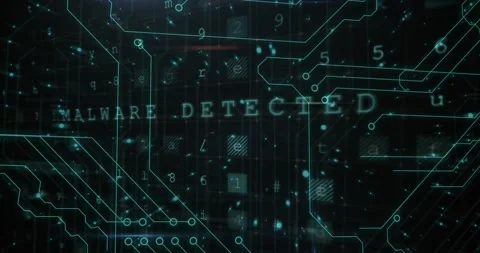 Animation of microprocessor connections and cyber security data processing Vídeo Stock 247919677