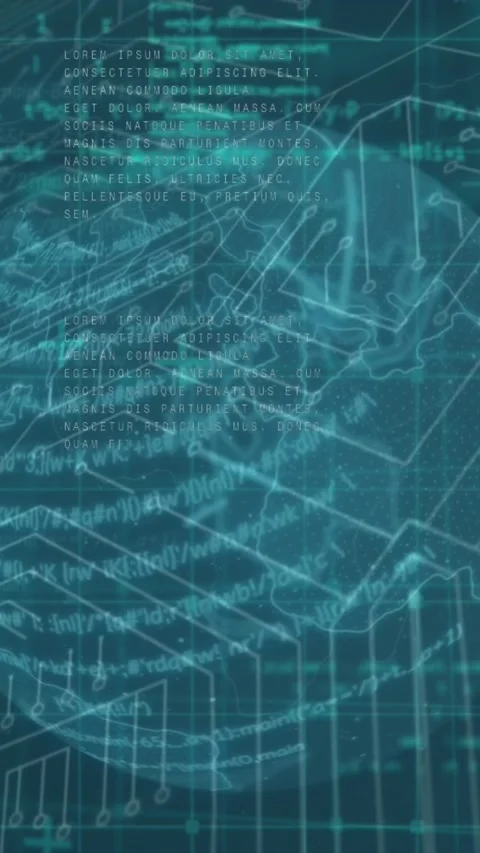 Animation of microprocessor connections and data processing over spinning globe Vídeo Stock 343091835