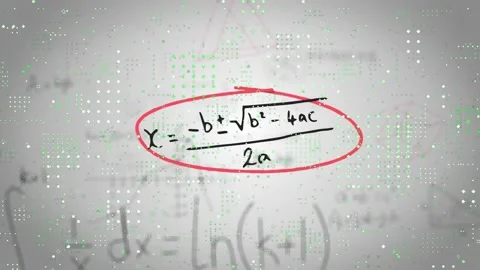 Animation of microprocessor connections and mathematical equations against grey Stockbeeldmateriaal 244738537