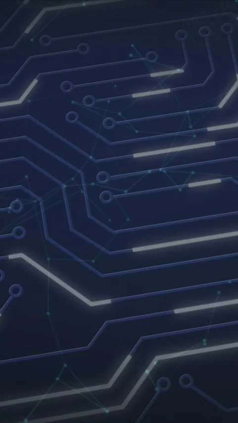 Animation of microprocessor connections and network of connections against blue Stock Footage 344706399