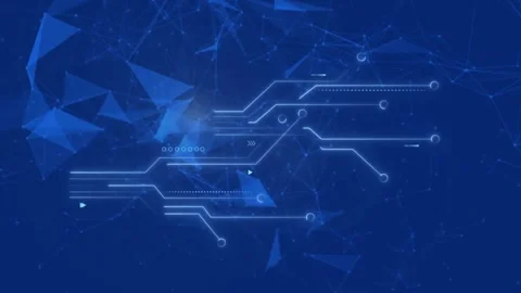 Animation of microprocessor connections and plexus networks against blue Vídeo Stock 248503070
