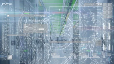 Animation of microprocessor connections with circle spinning over programming 스톡 동영상 316216968