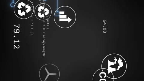 Animation of microprocessor connections, data processing and digital icons Stock Footage 312509634