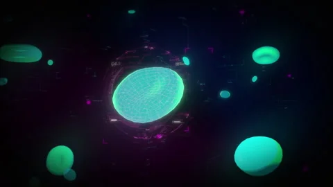 Animation of microscope technology analyzing Group O- blood cells in background Vídeo Stock 283102141