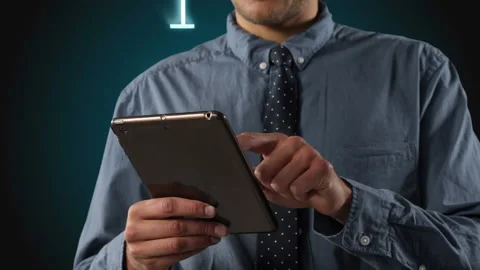 Animation of a mid section of mixed race man wearing blue shirt and tie and Stock Footage 130878812