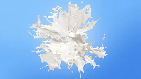 Animation of the milk splash explosion Video stock 141627283